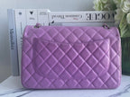 Chanel Purple Jumbo Classic Double Flap Bag in Lambskin Leather with Silver Hardware