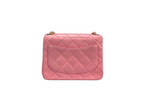 Chanel Vintage Rose Pink Classic Mini Square Flap Bag in Lambskin with Gold Hardware