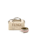 Fendi By The Way Boston Bag Calfskin Light Beige SHW