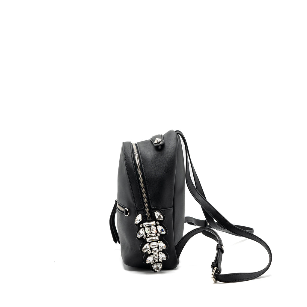 Fendi By The Way Backpack Leather Crystal Black SHW