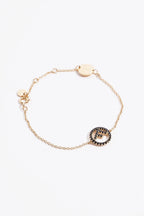 Fendi F Bracelet Golden Finish Metal / Rhinestones