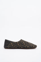 Fendi FF Logo Slippers Brown / Beige EU 38 / UK 5