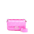 Fendi Baguette Bag Lycra FF Embossed Bright Pink SHW