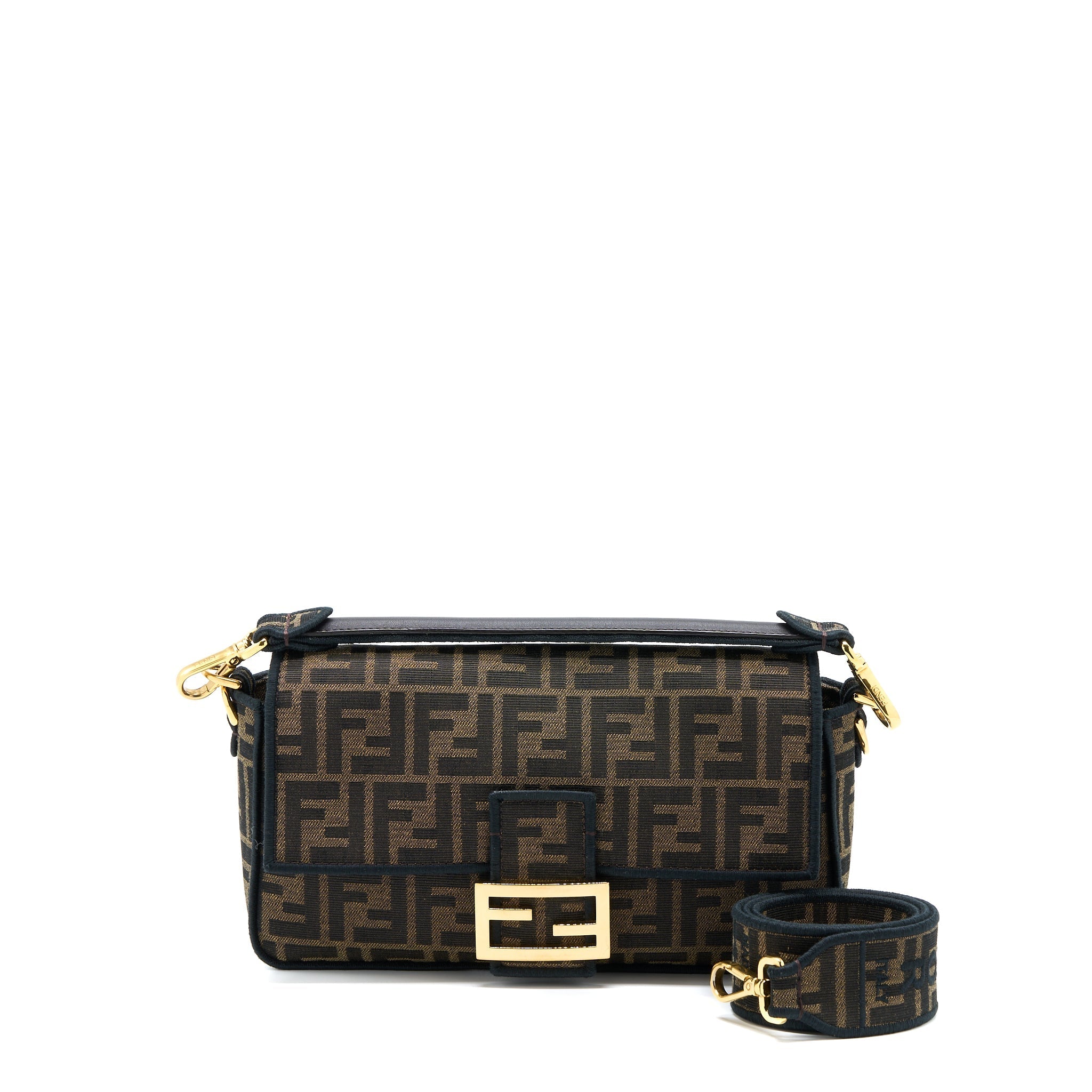 Fendi Baguette Shoulder Bag Canvas GHW