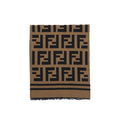 Fendi FF Logo Scarf Wool and Silk Scarf Caramel