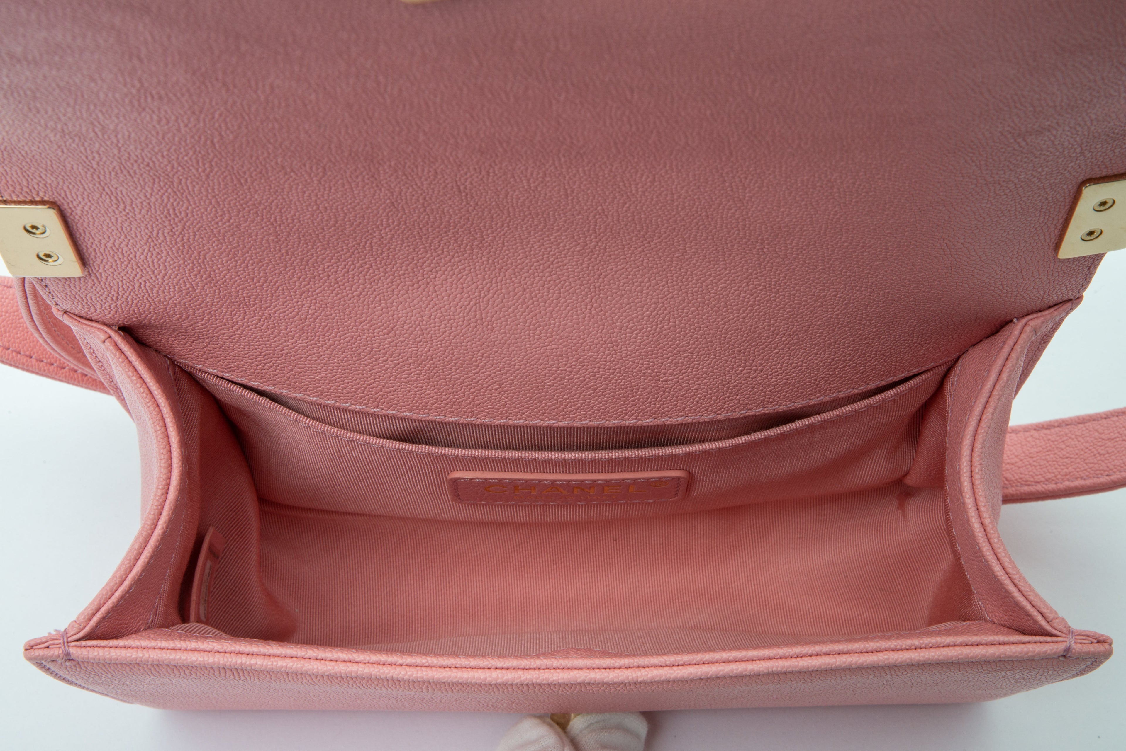 Chanel Pink Boy Flap Bag Chevron Caviar Small