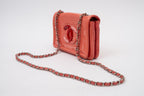 Chanel Pink Patent Lipstick Wallet on a chain