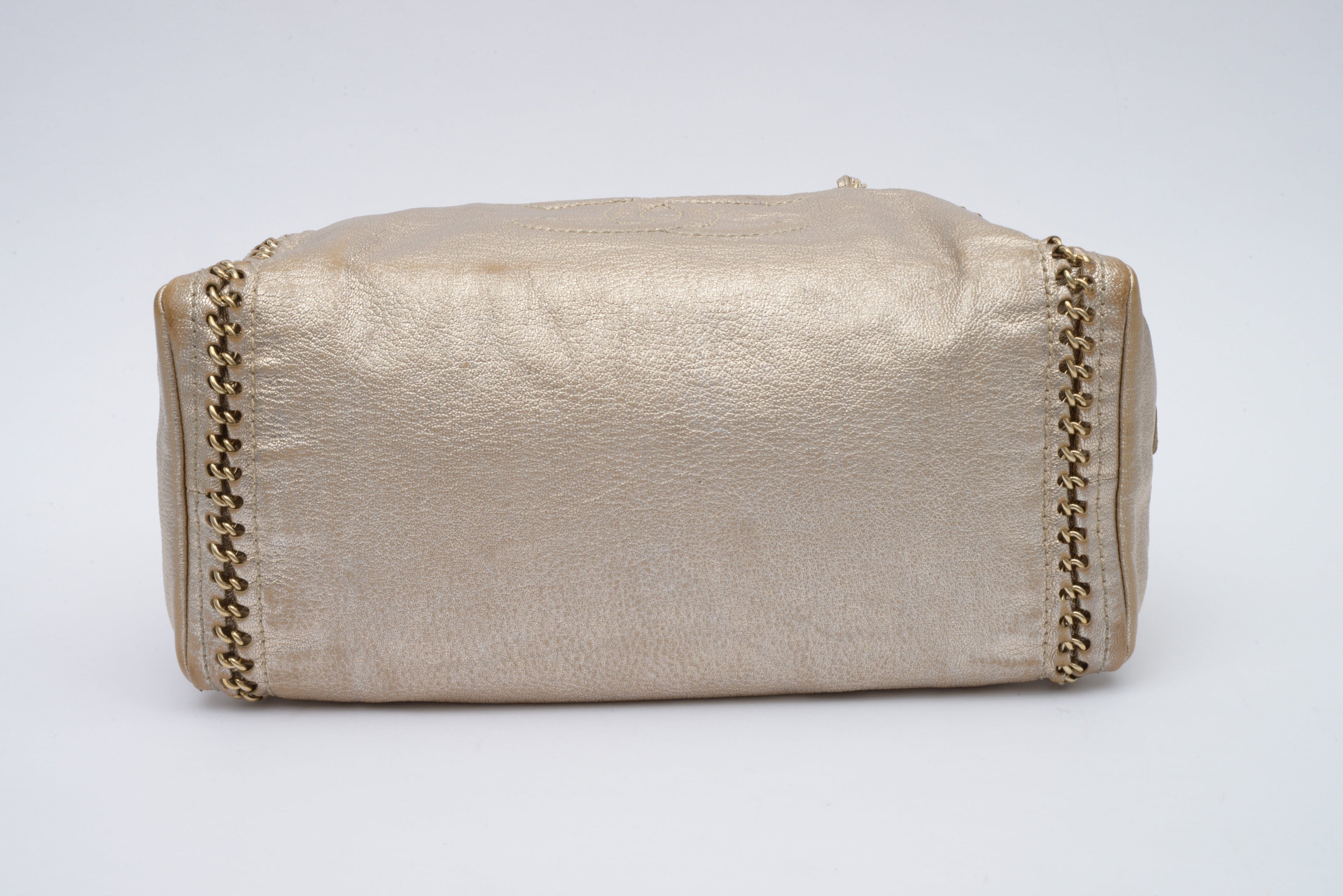 Chanel Gold Leather Luxury Ligne Bowler