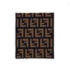 Fendi FF Logo Scarf Wool and Silk Scarf