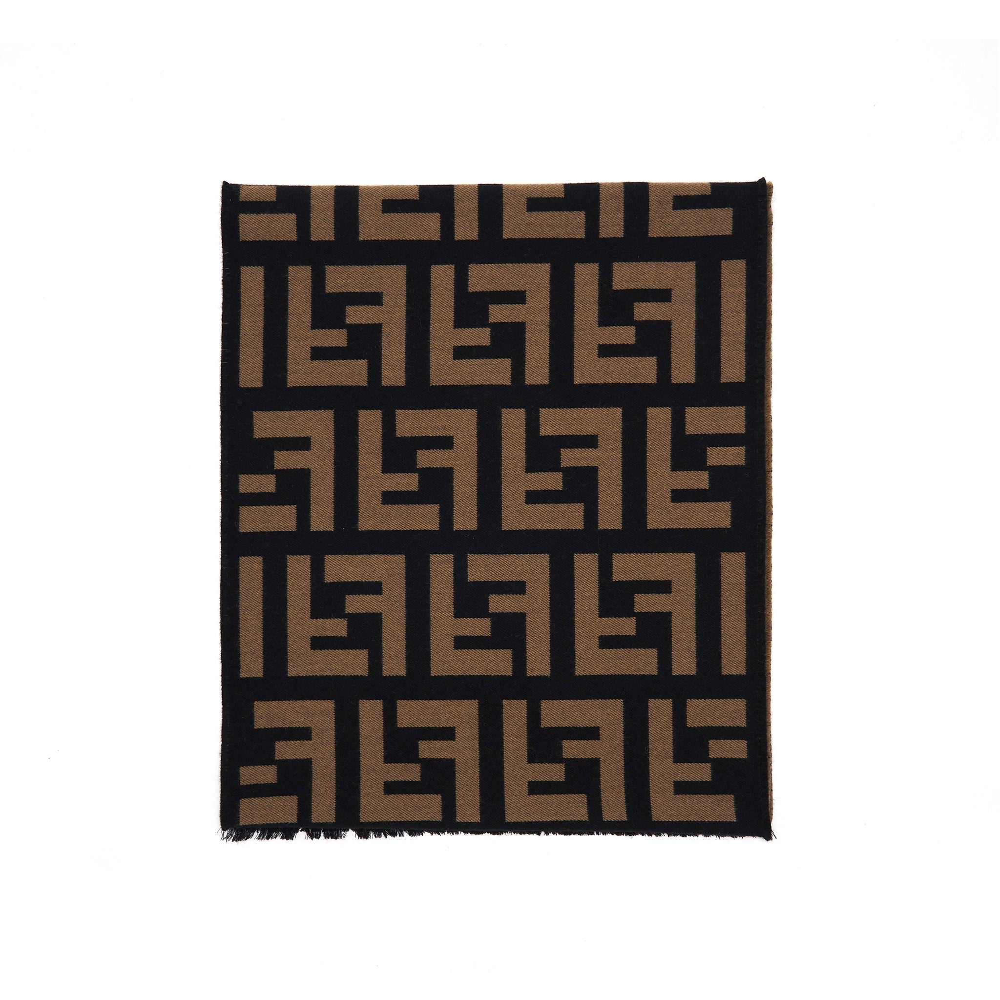 Fendi FF Logo Scarf Wool and Silk Scarf