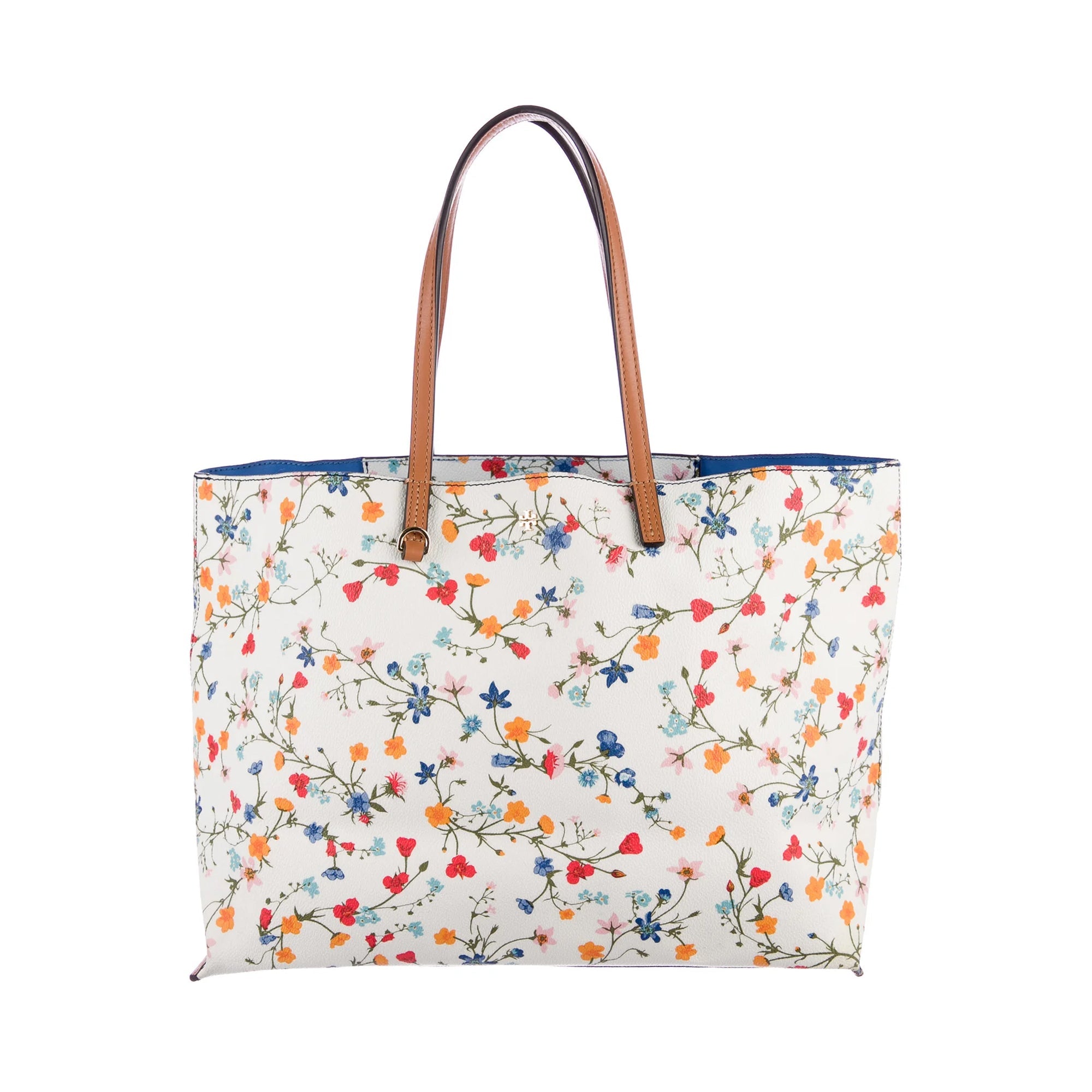 Tory Burch Kerrington Square Delphi Floral Tote Bag Large Handbag White Purse NEW
