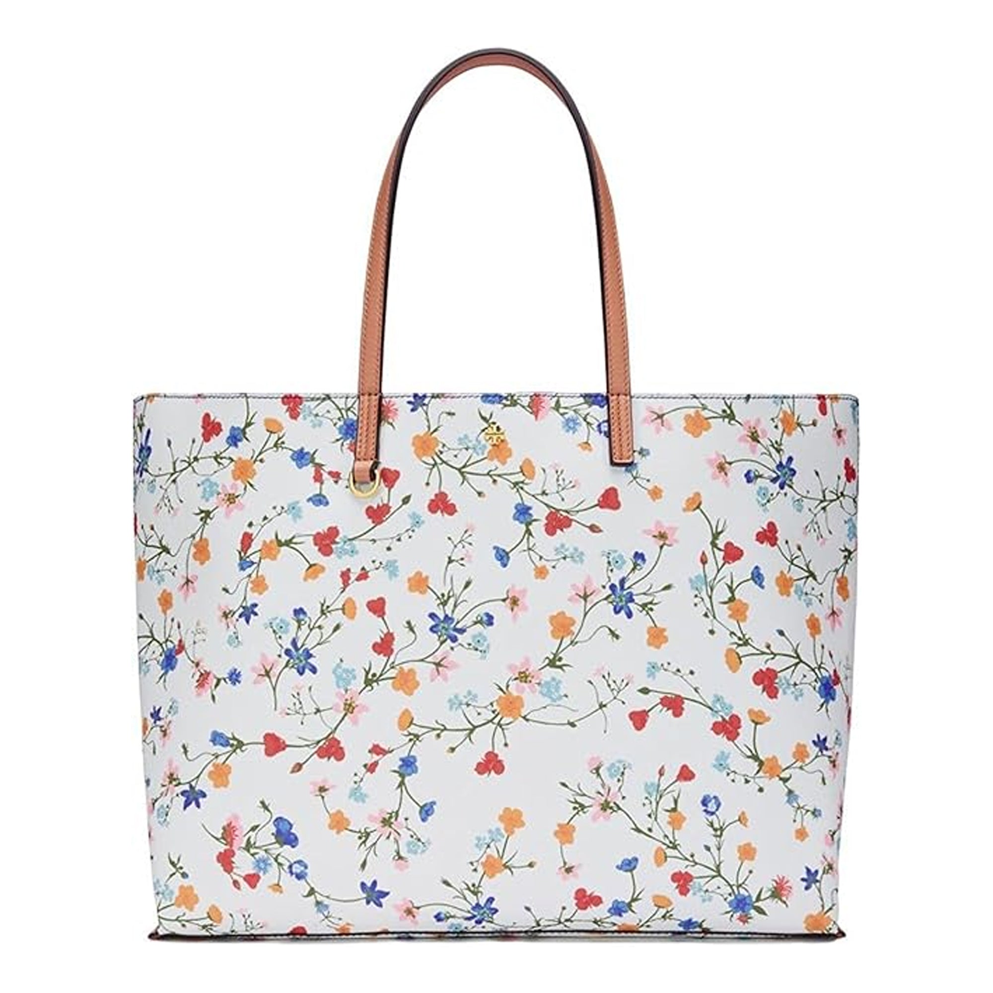 Tory Burch Kerrington Square Delphi Floral Tote Bag Large Handbag White Purse NEW