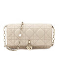 Dior Beige Calfskin Cannage Lady Dior Talk Phone Pouch