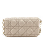 Dior Beige Calfskin Cannage Lady Dior Talk Phone Pouch