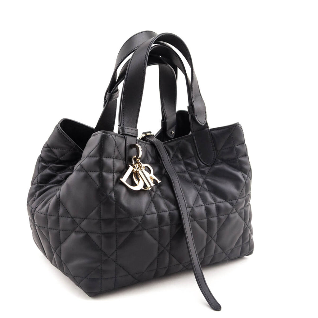 Dior Black Calfskin Macrocannage Medium Toujours