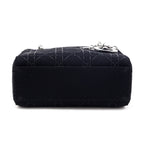 Dior Black Canvas Crystal Studded Cannage Mini Lady Dior