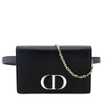 Dior Black Grained Calfskin 2-in-1 30 Montaigne Pouch