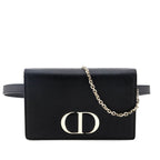 Dior Black Grained Calfskin 2-in-1 30 Montaigne Pouch