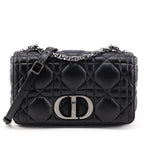 Dior Black Lambskin Quilted Macrocannage Medium Caro Bag