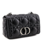 Dior Black Lambskin Quilted Macrocannage Medium Caro Bag