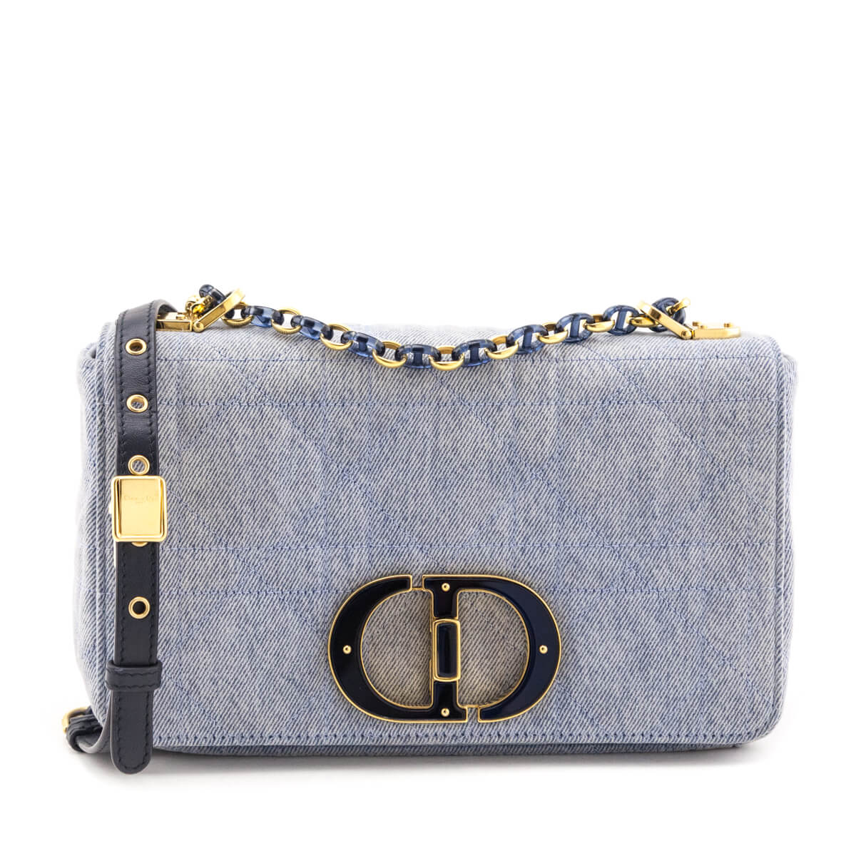Dior Blue Denim Macrocannage Medium Caro Bag