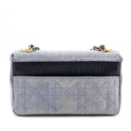 Dior Blue Denim Macrocannage Medium Caro Bag
