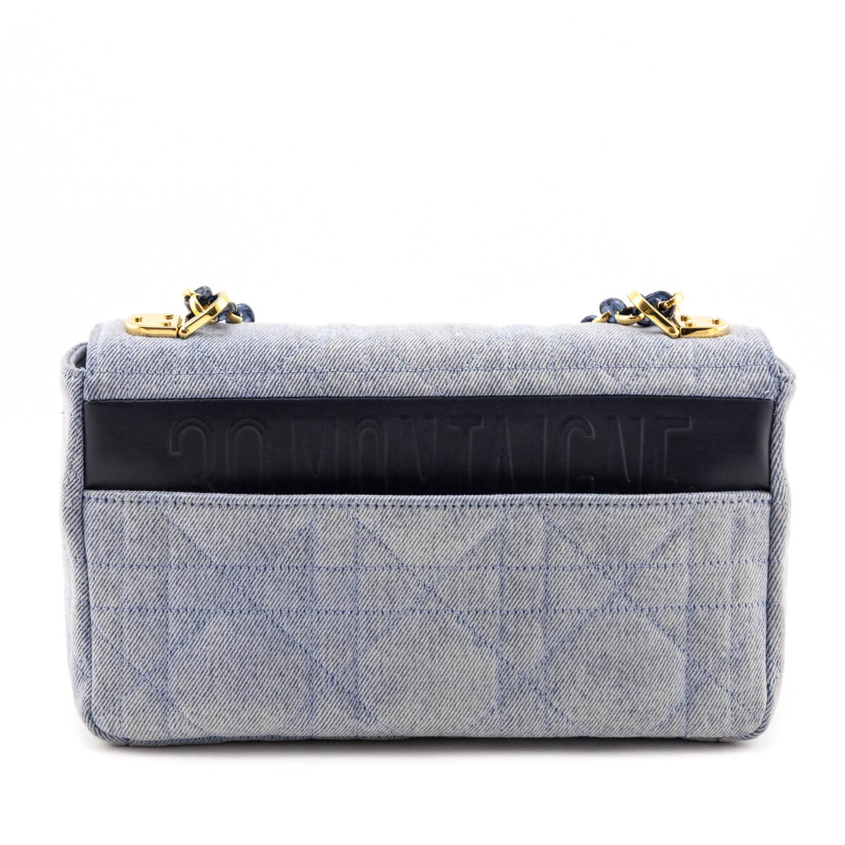 Dior Blue Denim Macrocannage Medium Caro Bag
