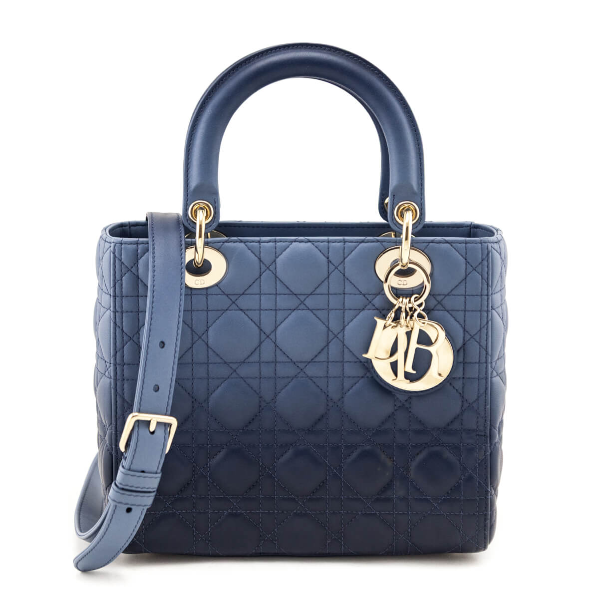 Dior Blue Gradient Lambskin Cannage Medium Lady Dior