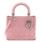 Dior Light Pink Lambskin Cannage Medium Lady Dior