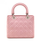 Dior Light Pink Lambskin Cannage Medium Lady Dior