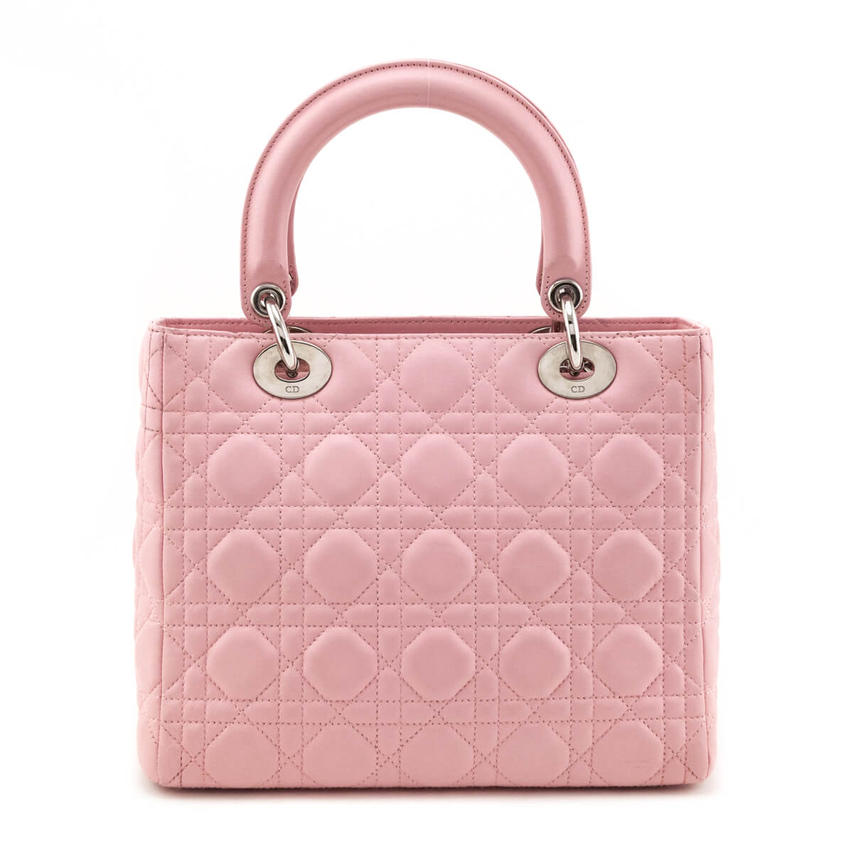 Dior Light Pink Lambskin Cannage Medium Lady Dior
