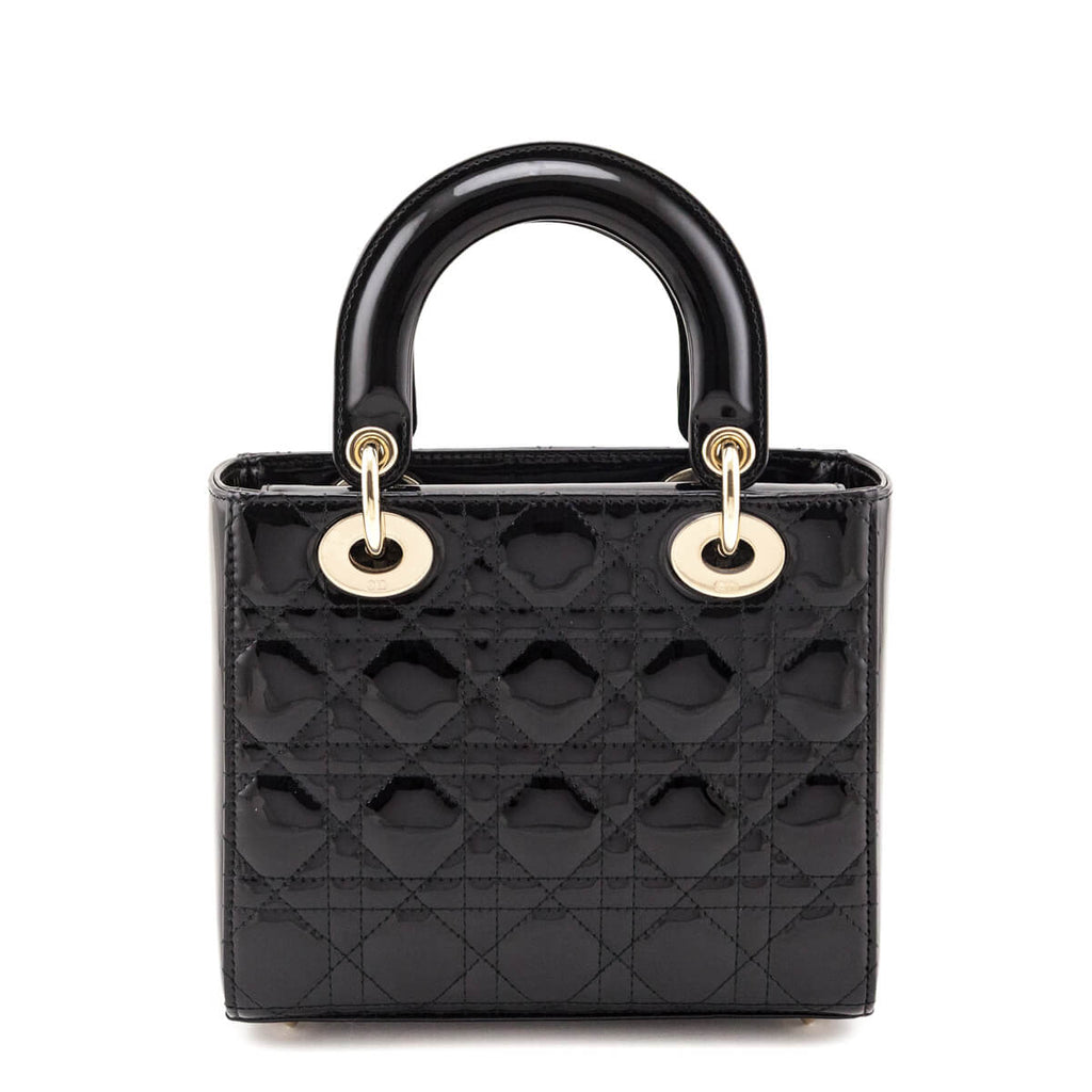 Dior Black Patent Cannage Small Lady Dior