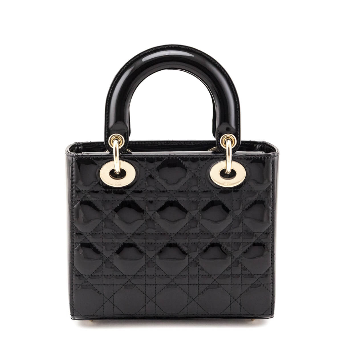 Dior Black Patent Cannage Small Lady Dior