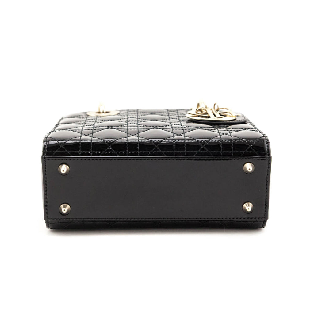 Dior Black Patent Cannage Small Lady Dior