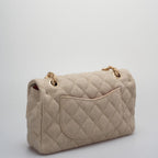 Chanel Linen Timeless Quilted Medium Flap in Beige