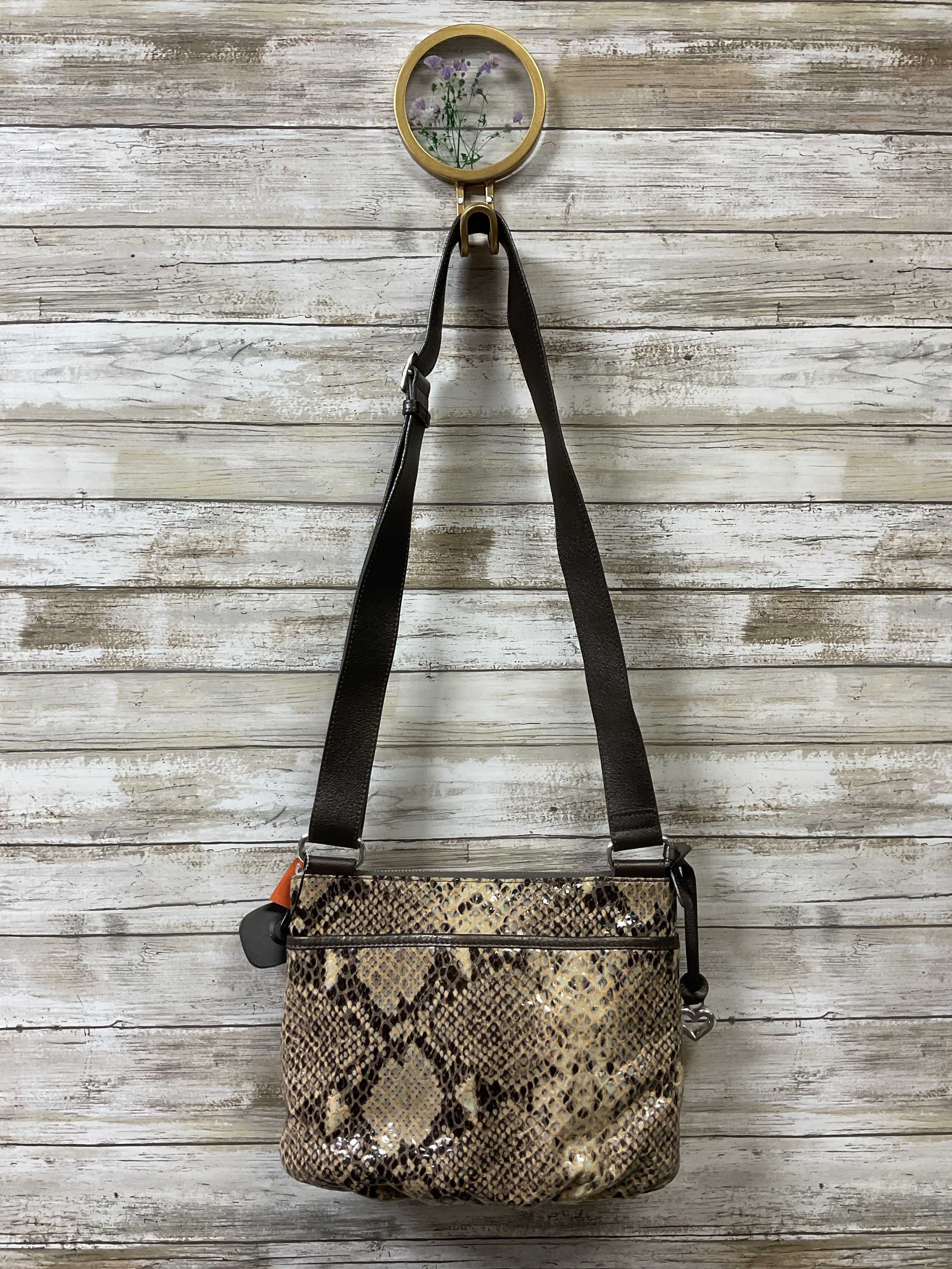 Handbag By Brighton In Snakeskin Print, Size:Medium
