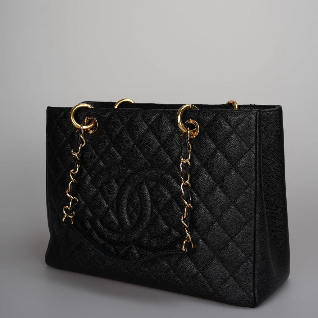 Chanel Black Grand Shopping Tote Black GST Bag Caviar 2012