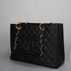 Chanel Black Grand Shopping Tote Black GST Bag Caviar 2012