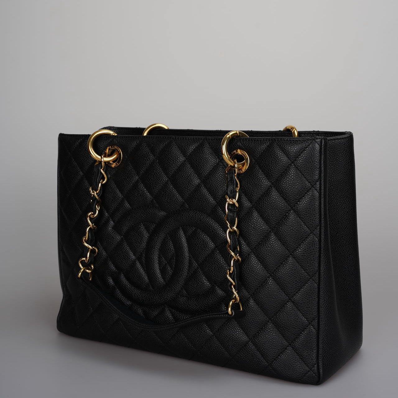 Chanel Black Grand Shopping Tote Black GST Bag Caviar 2012