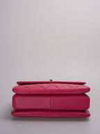 Chanel Small Trendy CC Bag in Hot Pink Lambskin Leather with Gold Hardware