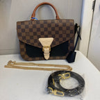 Handbag Luxury Designer By Louis Vuitton In Brown & Tan, Size:Small