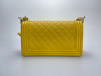 Chanel Le boy Medium in Lemon Yellow Bag with Gold Hardware