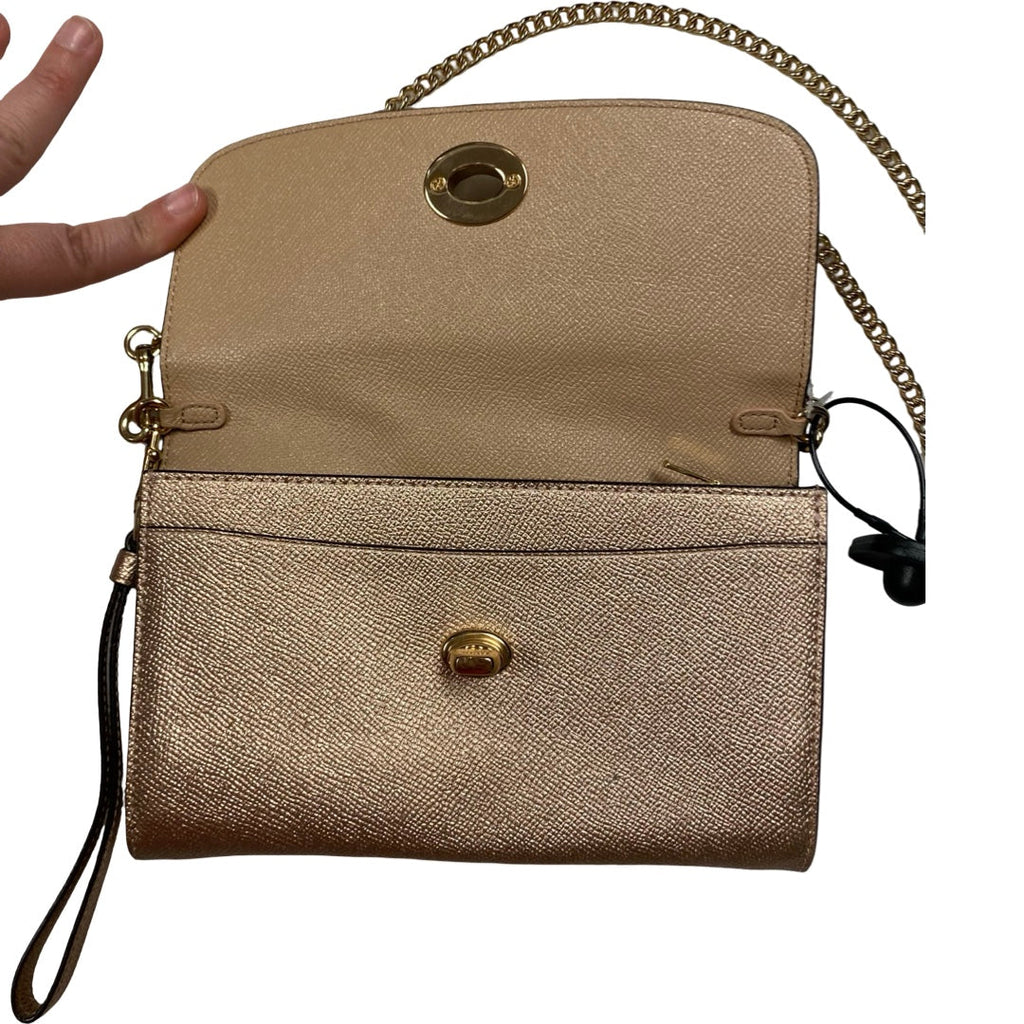 Handbag Designer By Coach In Gold, Size:Small