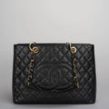 Chanel Black Grand Shopping Tote Black GST Bag in Cavier 2012-2013