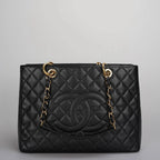 Chanel Black Grand Shopping Tote Black GST Bag in Cavier 2012-2013