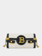 Pouch with Chain B-Buzz 23 in Raffia & Calfskin