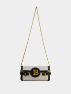 Pouch with Chain B-Buzz 23 in Raffia & Calfskin