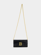 Black B-Buzz Wallet in Striped Patent Leather