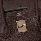 Hermes Birkin 35 Chocolate Togo Leather Bag