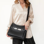Hermes Jypsiere 34 Black Clemence Leather Crossbody Bag